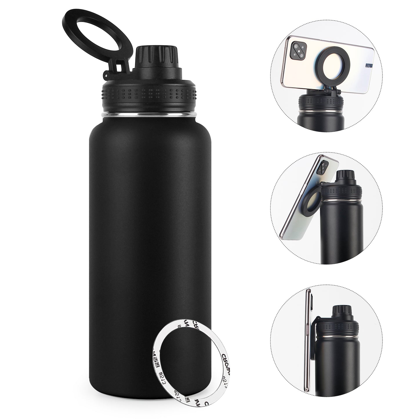 Bouteille Pixel Noir Obsidienne 24 oz